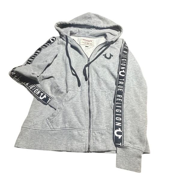 True Religion Horseshoe Active Zip Hoodie Heather Gray Size S - Picture 1 of 2